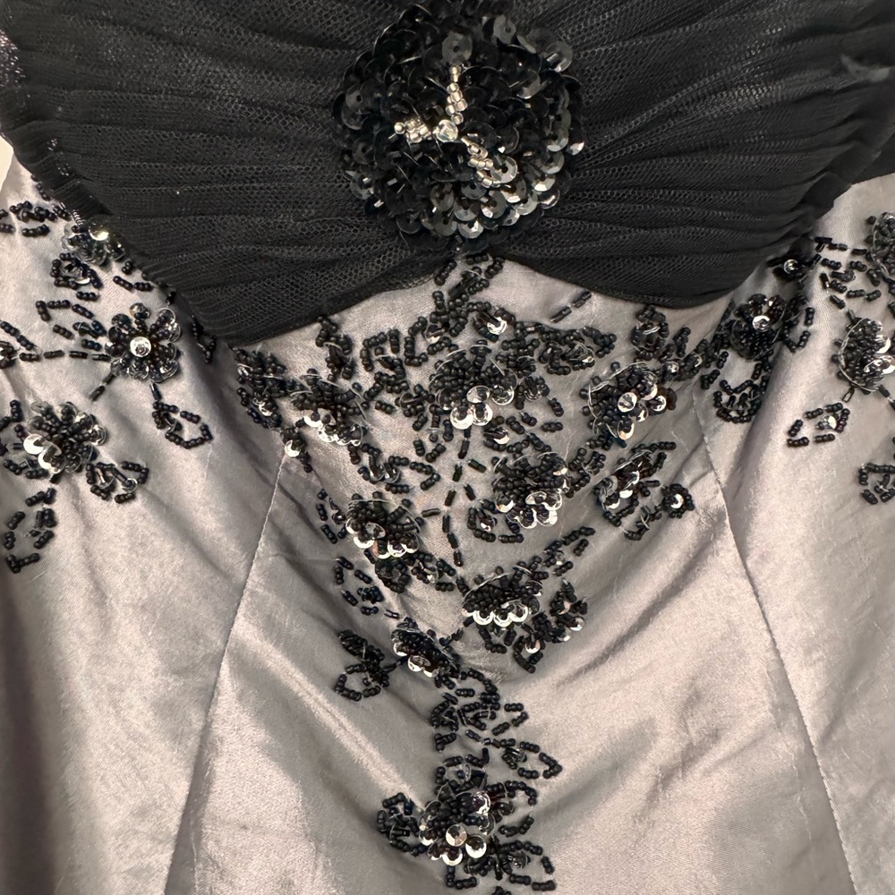 Chic Black and Gray Sequin Gown